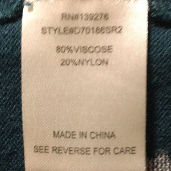 Daniel Rainn Teal Green & Purple Floral V-Neck Button Down Cardigan - Picture 6 of 9